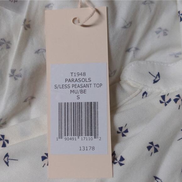 Eberjey Sleeveless Peasant Lounge Top in Parasols – Size S – NWT - Picture 9 of 9